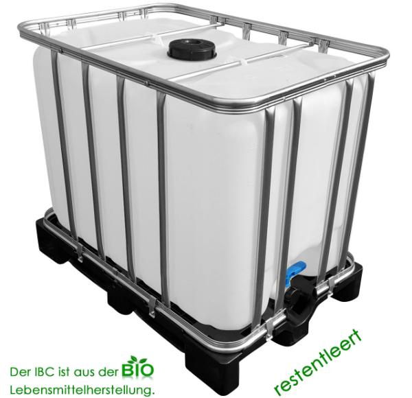 IBC Wassertank auf Kunststoffpalette 600 Liter UNGESPUELT SIRUP