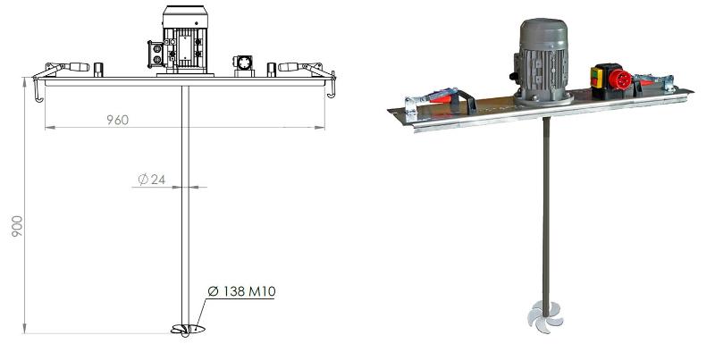 IBC Ruehrwerk Schnellmischer mit E-Antrieb 600 mPas