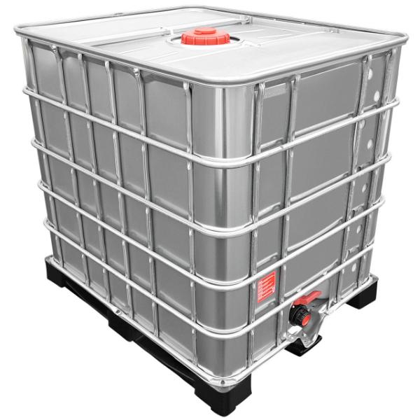 1000l IBC Wassertank mit Stahlmantel auf Kunststoffpalette GESPUELT