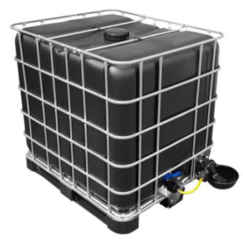 1000l IBC Wassertank in SCHWARZ mit Tränkebecken auf PE-Palette NEU 