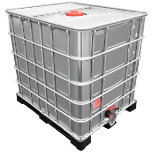 1000l IBC Wassertank mit Stahlmantel auf Kunststoffpalette GESPÜLT