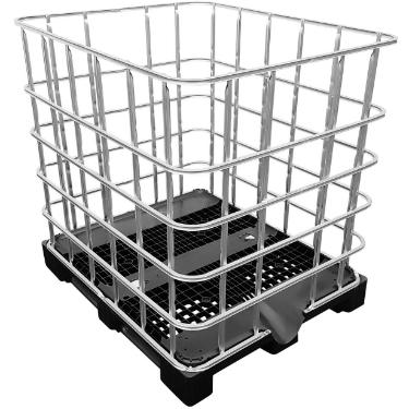 IBC Gitterbox auf Kunststoffpalette