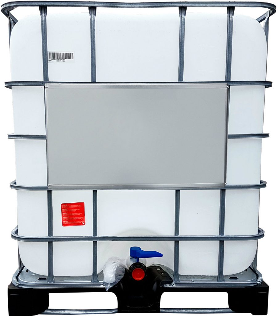 1000l IBC Container (Neue Tankblase) auf Stahl/PE-Palette REBOTTLED 