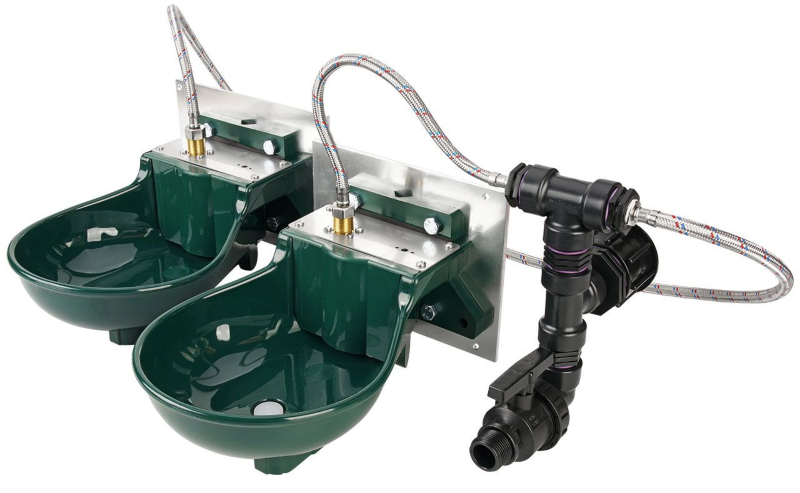 IBC Adapter S60x6 - Doppel-Pferdetränke SB 112 inkl. Anschlußset 