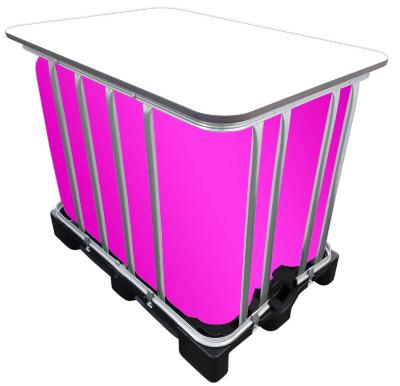 600l IBC LED Kubik Stehtisch auf GFK-Palette