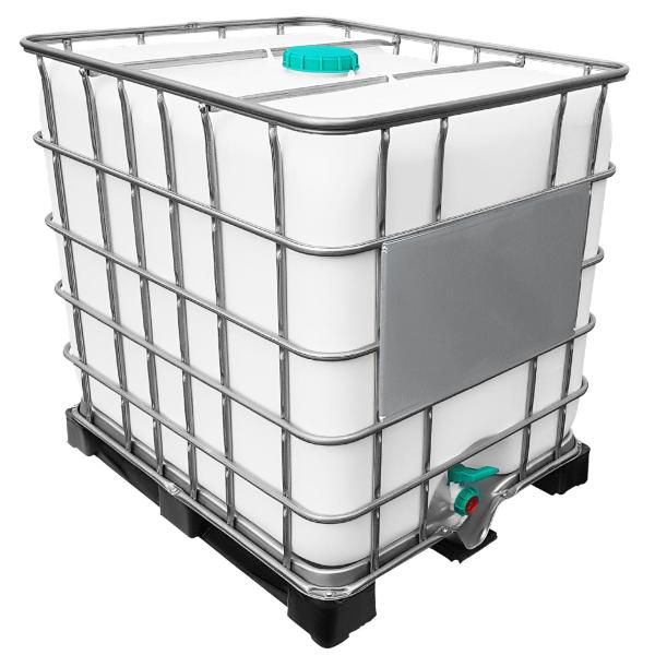 1000l IBC Wassertank GESPÜLT (FOOD) auf PE-Palette