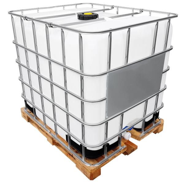 1000l IBC Wassertank GESPÜLT auf Holzpalette