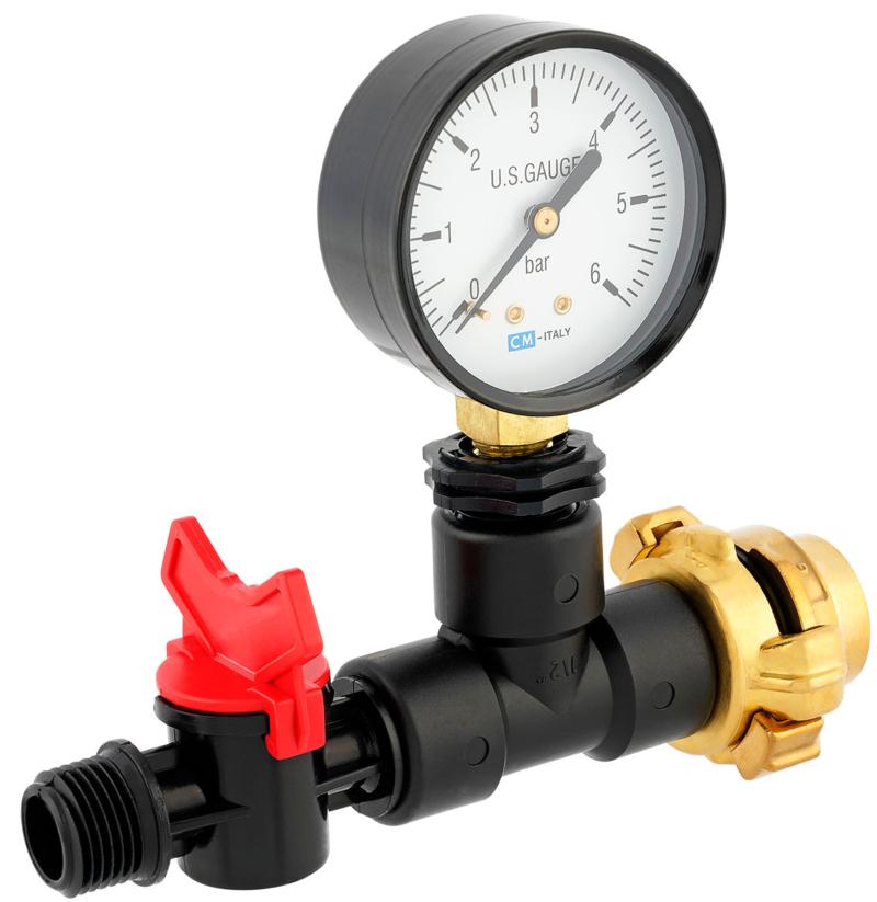 Messgerät mit Manometer für Wassermenge Druck/Durchfluss Wasserdurchfluss messen