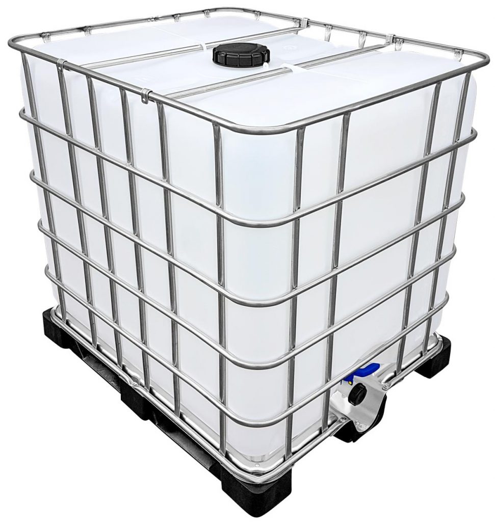 1000l IBC Wassertank auf PE-Palette (FOOD) REBO NEUWERTIG Glockensiphon