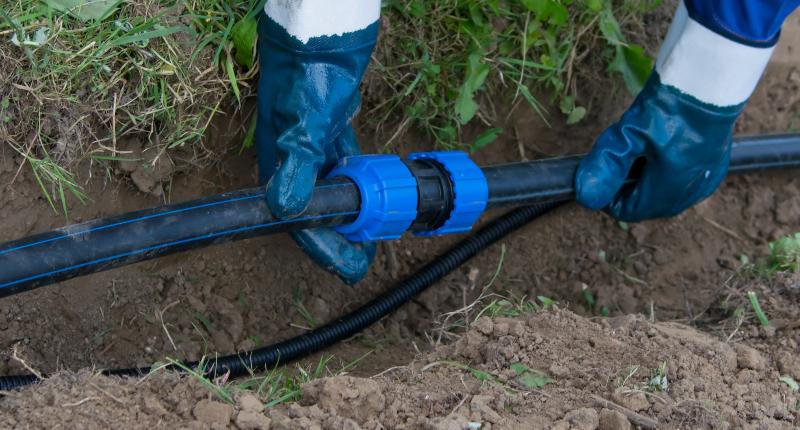 Verlegerohre für die Gartenbewässerung