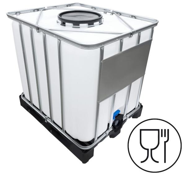 1000l IBC Container (Mannloch DN 400) auf PE-Palette NEU mit Klappenhahn am IBC-Container