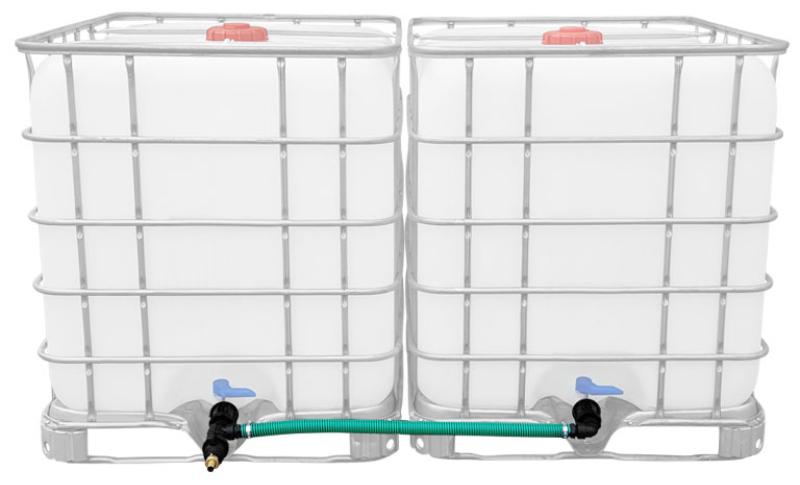  IBC Adapter S60x6 - Tankverbindung 2 IBC nebeneinander 32mm Schlauch Behälterdurchführungen für den IBC-Container