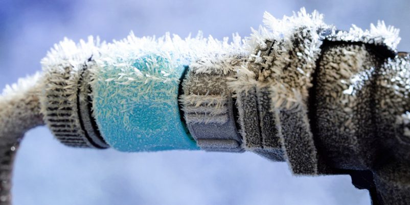 Vereister Wasseranschluss - Winterentleerung ist notwendig