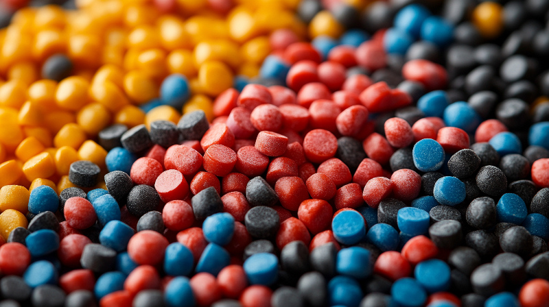 High Density Polyethylen in Form von farbigem Granualt 