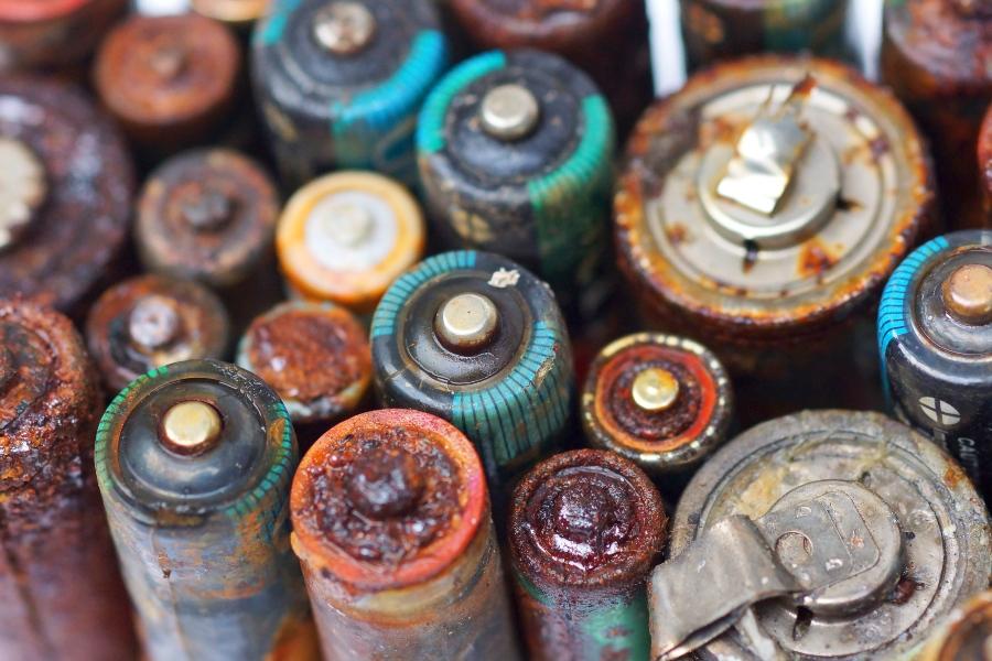 Alte, auslaufende Batterien - Gefahrstofflagerung von Kleinmengen