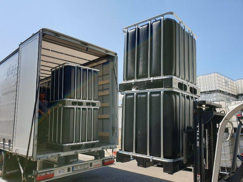 600l IBC Container SCHWARZ auf PE-Palette NEU