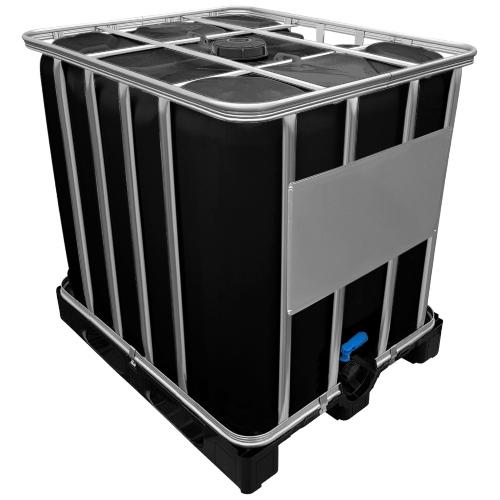 1000l IBC Container SCHWARZ auf PE-Palette NEU - Wasserdruck im IBC für Gartenbewäserung