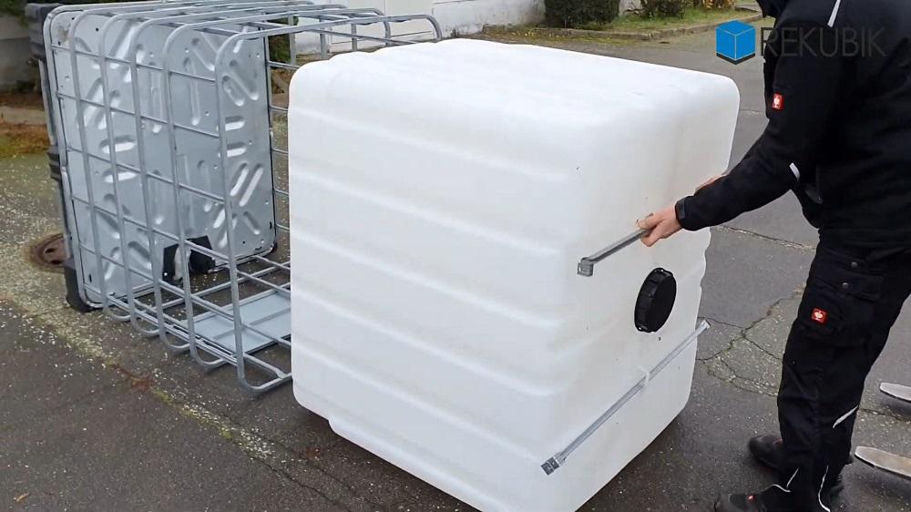 1000l IBC Wassertank auf PE-Palette (FOOD) REBO NEUWERTIG | Leergewicht 65k g