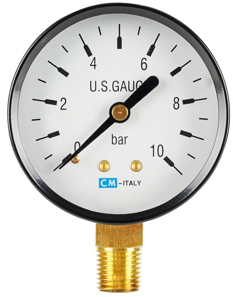 Manometer radial 0-10 bar 1/4" AG