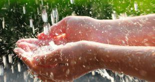Hände fangen Regen - Hausgarten nachhaltig bewässern