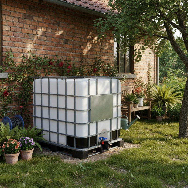 1000l IBC Container Rebottled »FOOD« auf Stahlpalette (Neuwertig) 1000l IBC Container Rebottled »FOOD« auf Stahlpalette (Neuwertig)