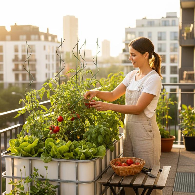 600/200l IBC KUBIKGARDEN Neuwertig/Rebottled Hochbeet Modern Farming Speicher +SET 