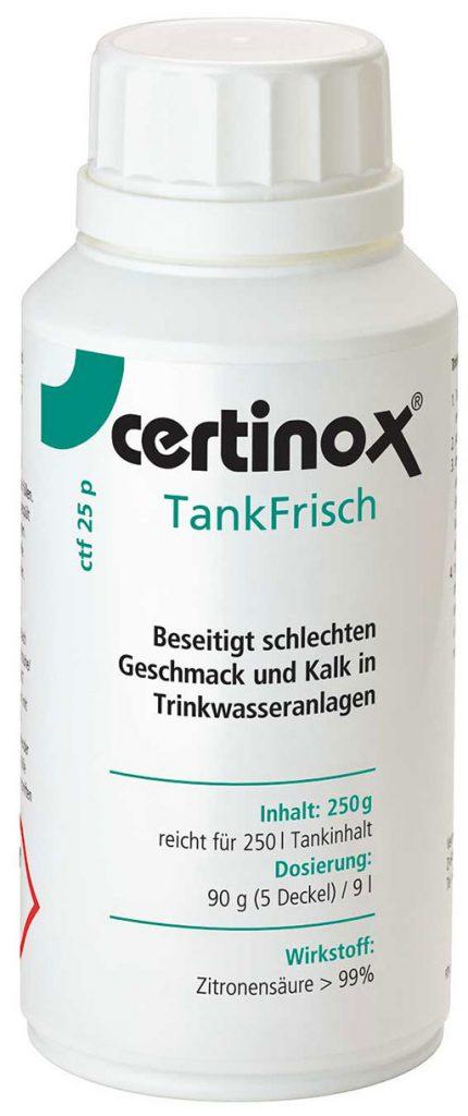 500g Tankaufbereitung Tankfrisch Pulver Certinox Wasser im IBC wird grün