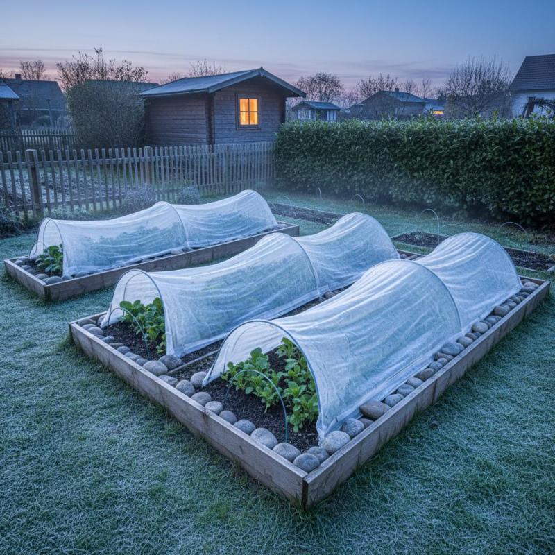 Ein zusätzlicher Schutz vor Nachtfrösten ist wichtig Unter einem Frostschutz wachsen Kräuter