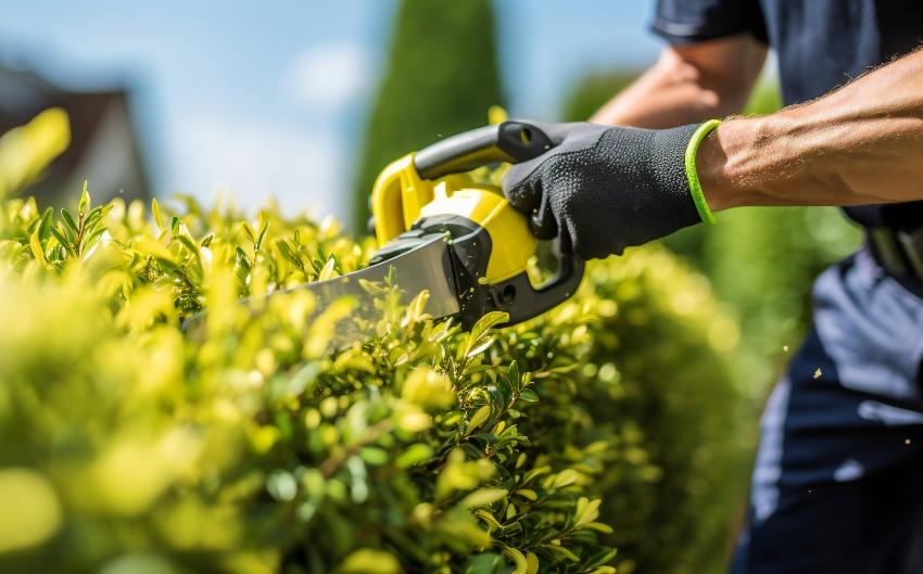 Hecke-trimmen - Gartenarbeit im Herbst