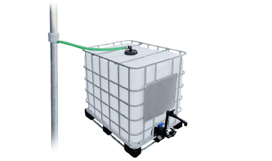 1000l IBC Regenwassertank Neuwertig mit Fallrohranschluss + Schwanenhals