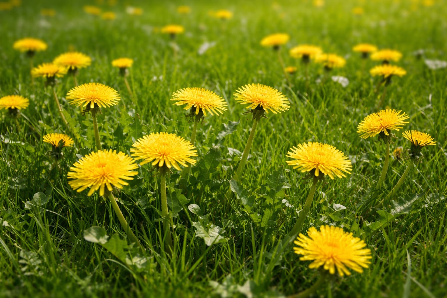 Löwenzahn im Rasen Löwenzahn im Rasen