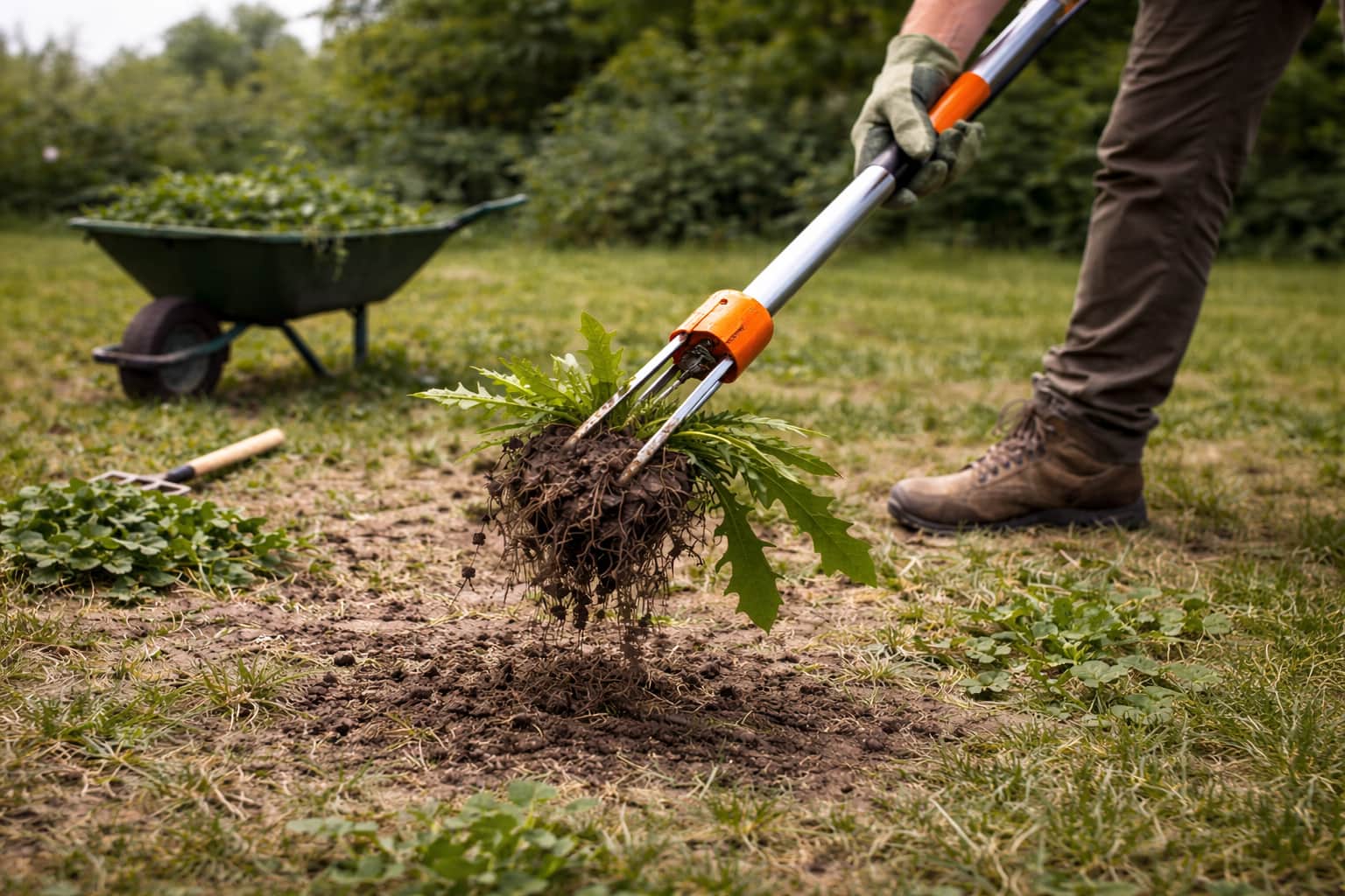 Unkrautzange entfernt Unkraut Unkrautzange entfernt Unkraut