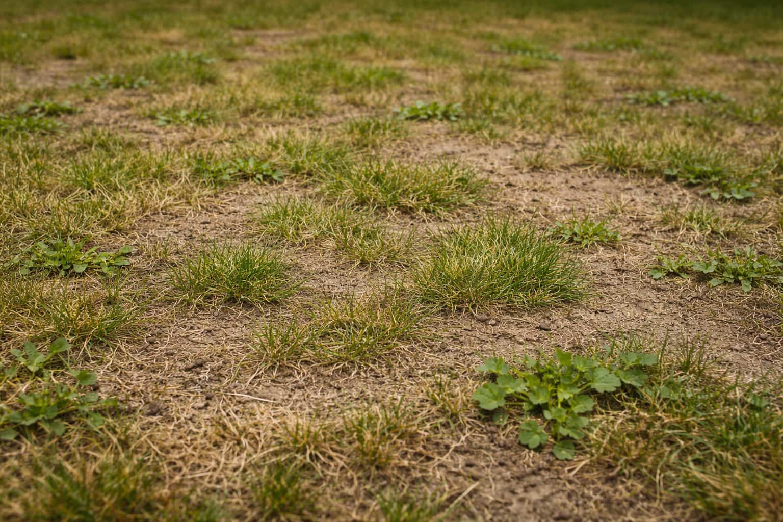 geschwächter Rasen mit Mängel geschwächter Rasen mit Mängel