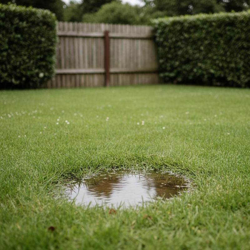 Beginnende Bodenverdichtung Rissiger, trockener Boden im Rasen als Zeichen für Wassermangel und Bodenverdichtung