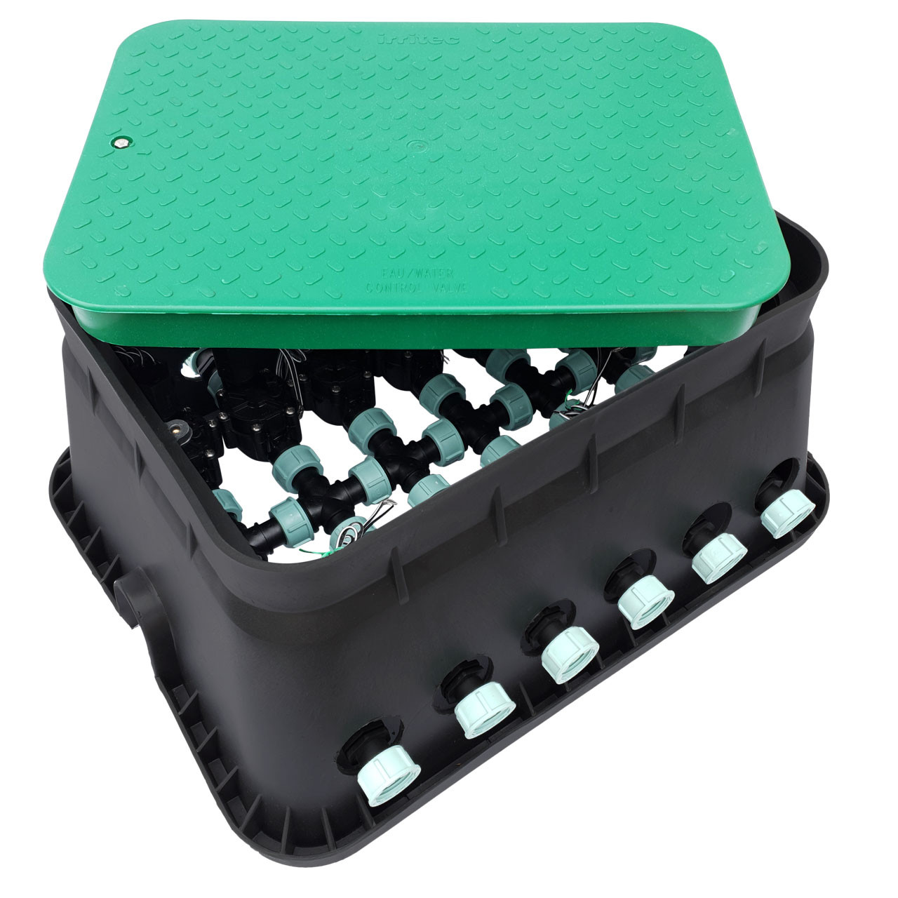 Ventilbox-mit-12-Magnetventilen-24V-AC-Uebersicht-mit-Deckel Ventilbox mit Magnetventilen (24V AC)