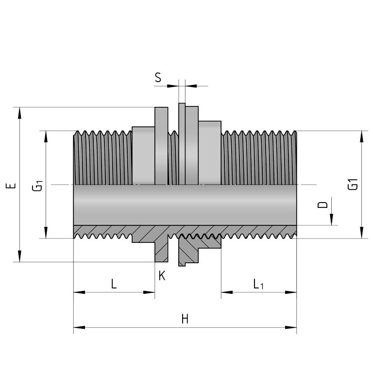 Tankdurchfuhrung-Flanschverbindung-2fach-Aussengewinde-M592b19f8b875a PP Gewindefittings Gewindeverschraubung Tankdurchführung Fitting 2x Außengewinde mit Dichtung