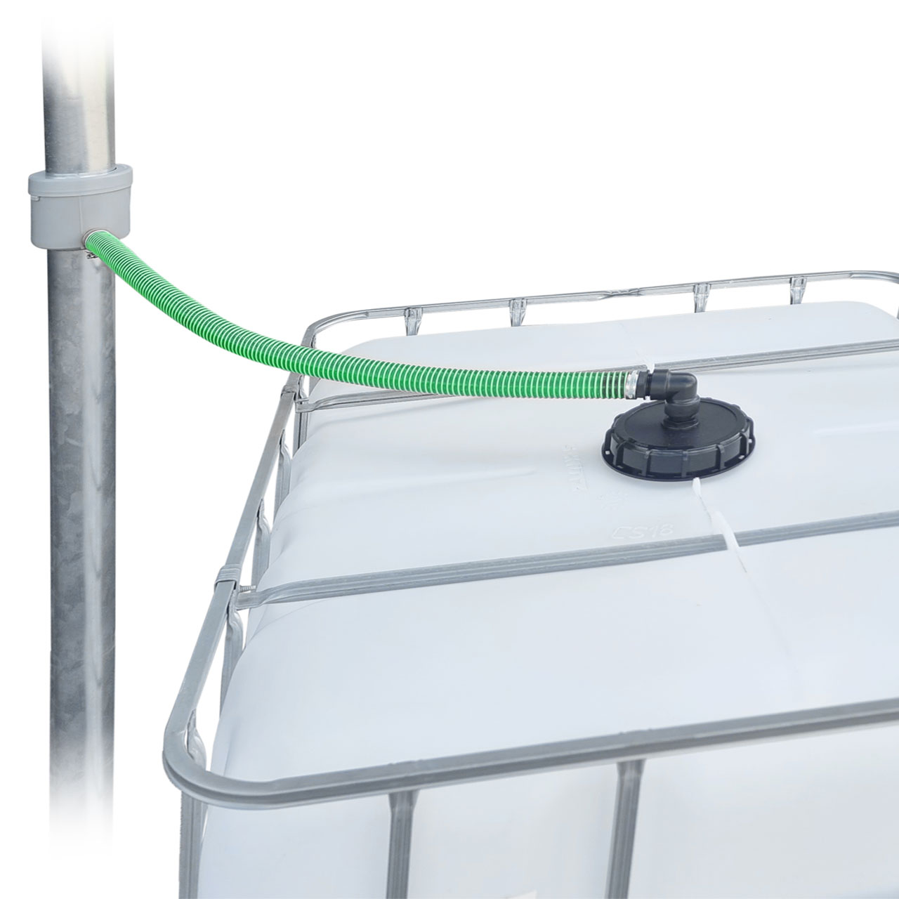 1000l IBC Regenwassertank Neuwertig mit Fallrohranschluss + Schwanenhals