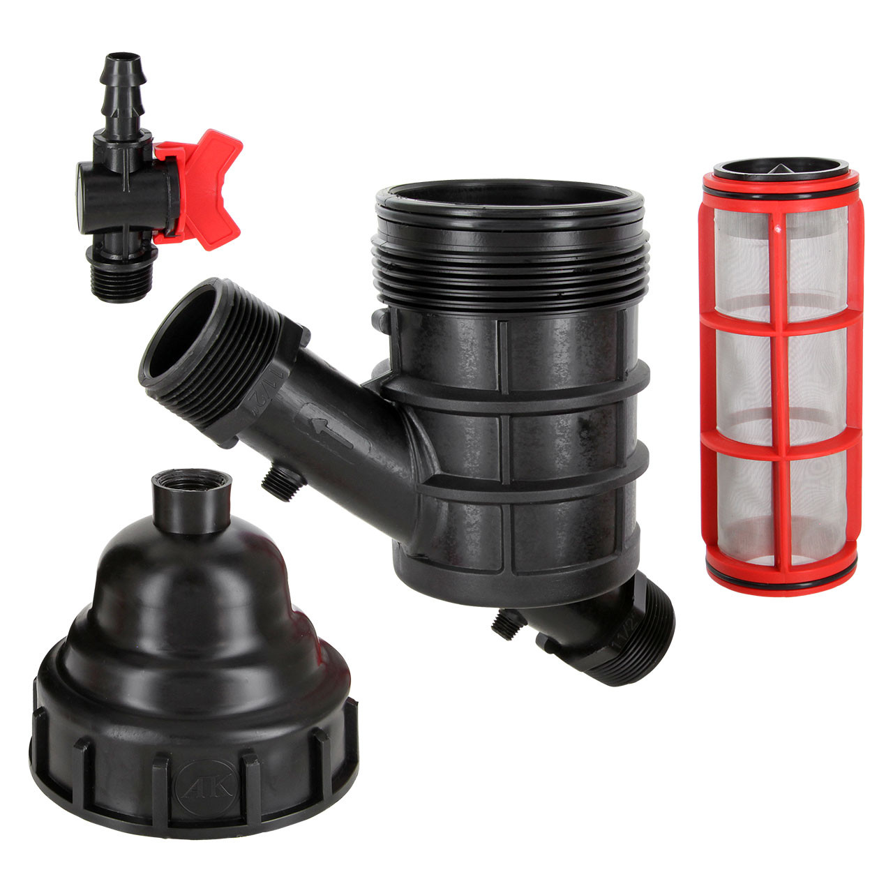 Hydrozyklon Sandseparator Wasser-/ Siebfilter mit Spülhahn 2x Außengewinde