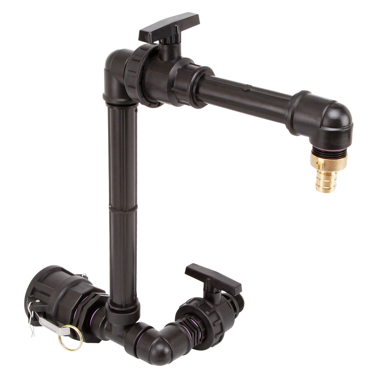 IBC-Adapter-2-Camlock-Dose-1-Kugelhahn-Schwanenhals-Ablasshahn-1 IBC Adapter 2" Camlock Dose - 1" Kugelhahn Schwanenhals + Ablasshahn