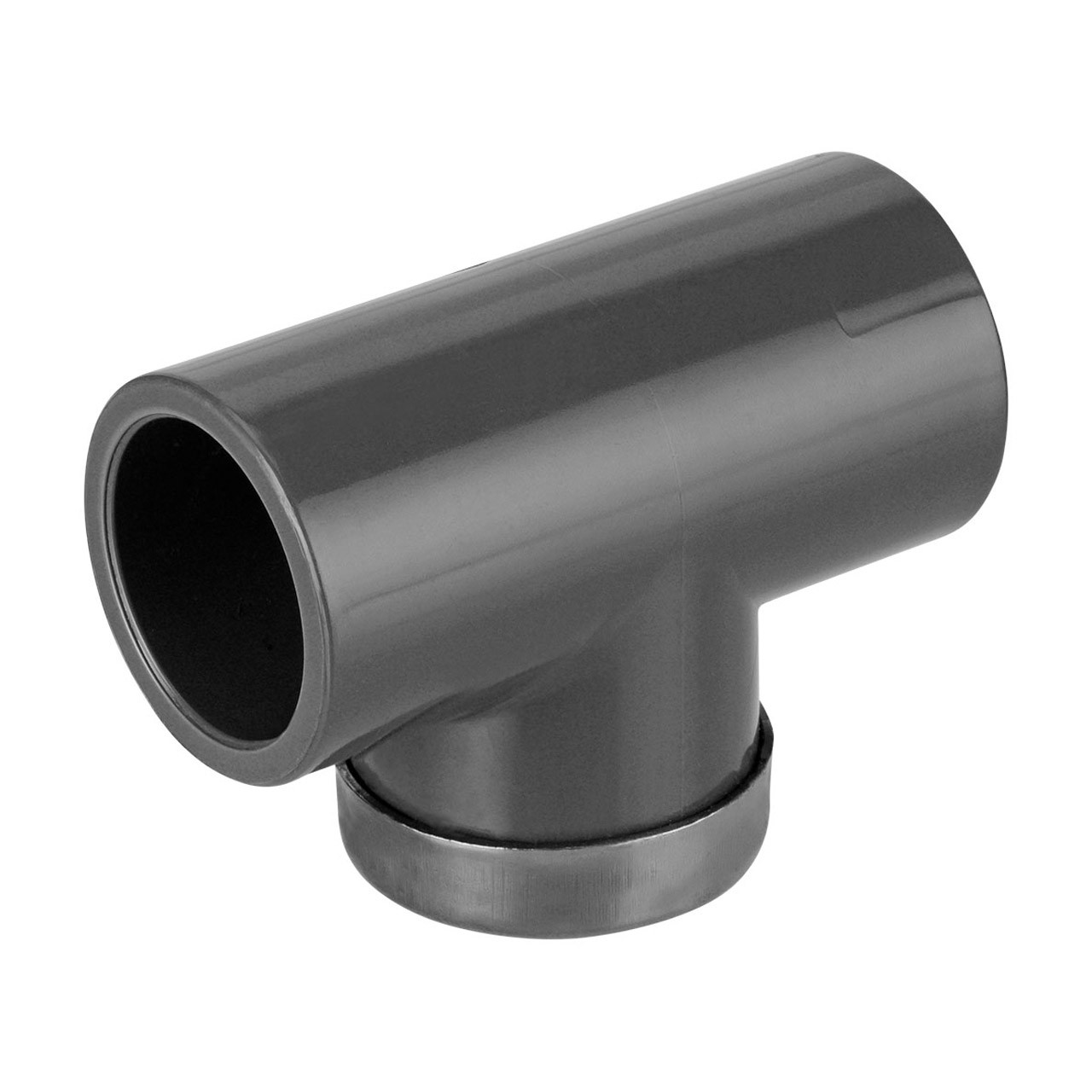 PVC-U T-Stück 90° Klebemuffe x Innengewinde Verstärkungsring