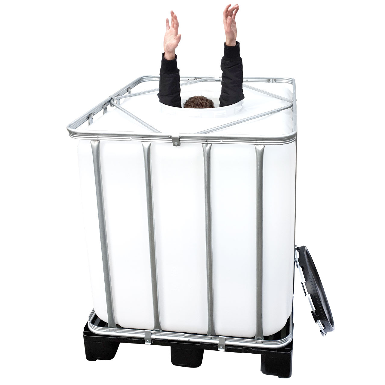 1000l IBC Container (Mannloch DN 400) auf PE-Palette