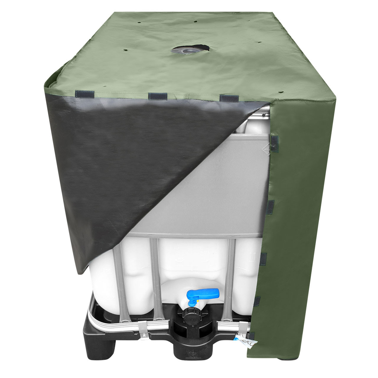 600l IBC Container Cover UV-Schutz Gewebe mit Klettverschluss in Grün