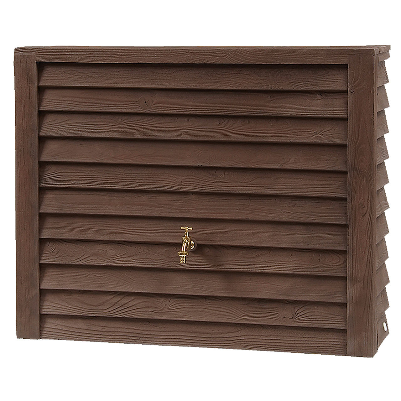 350l Wandtank WOODY Deko-Regenspeicher in Holzoptik darkwood als Regentonne Regensammler von GRAF GARANTIA