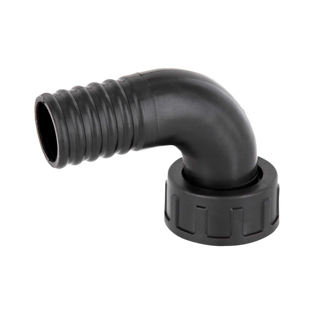 PP Schlauchtülle 90° Winkel Tülle mit Überwurfmutter Innengewinde x Tülle und EPDM Flachdichtung