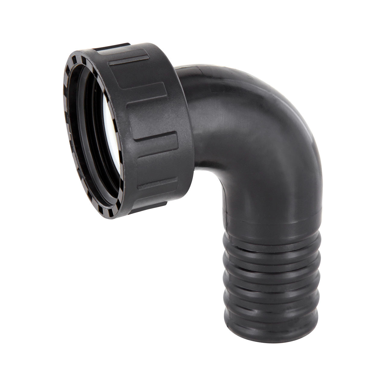 PP Schlauchtülle 90° Winkel Tülle mit Überwurfmutter Innengewinde x Tülle und EPDM Flachdichtung