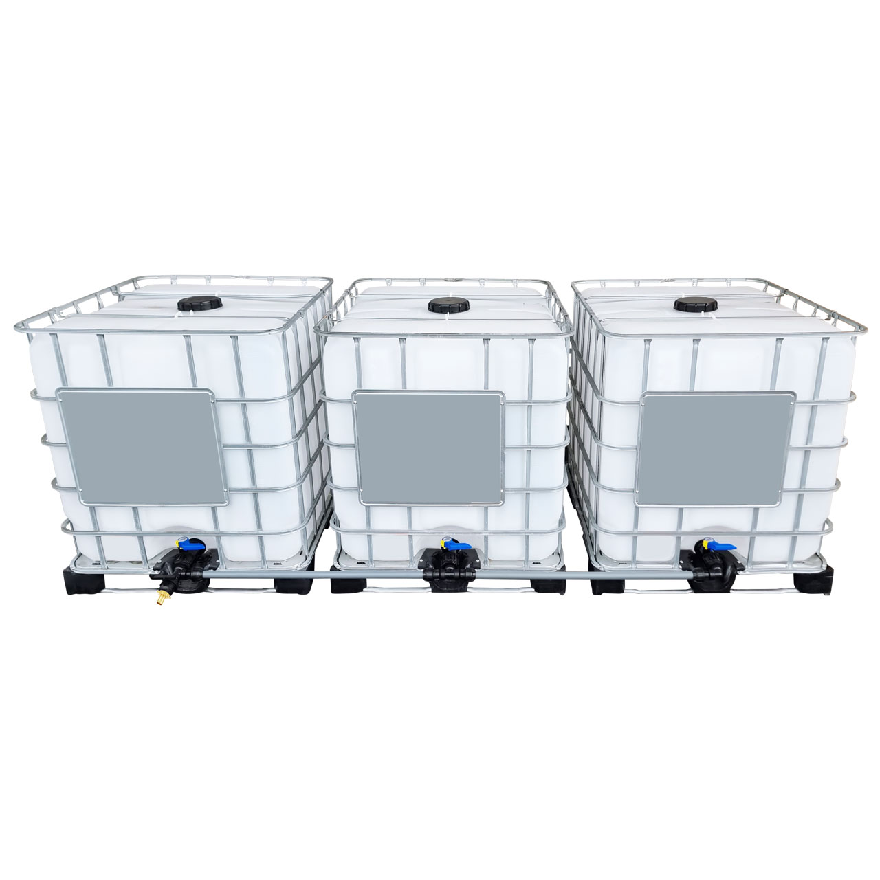 3000l IBC Wassertank nebeneinander mit Rohr Tankverbindung