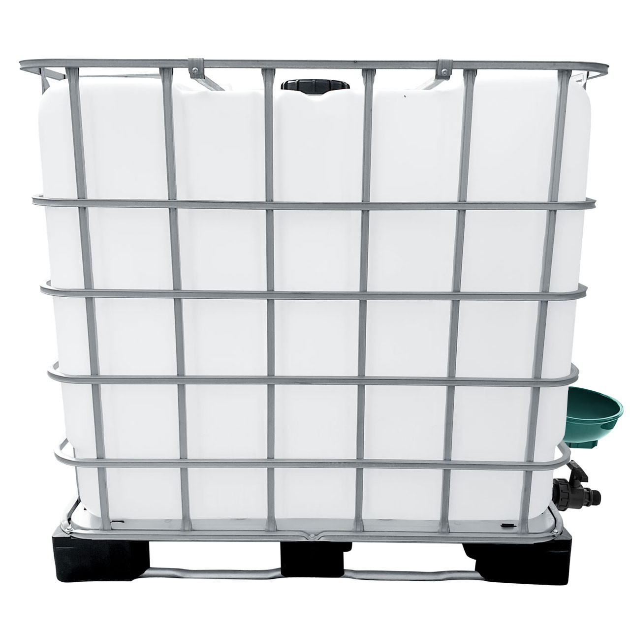 1000l IBC Wassertank mit Tränkebecken auf Stahl/PE-Palette NEU