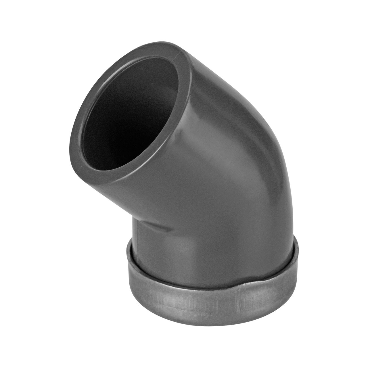 PVC-U Winkel 45° Klebemuffe x Innengewinde Verstärkungsring