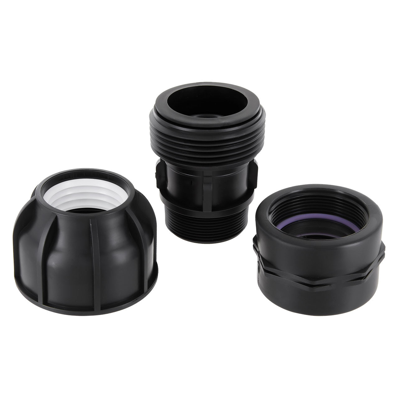 IBC Container Adapter BSP 2" (58mm) Feingewinde DN 50 - PP Klemmmuffe 50mm Klemme