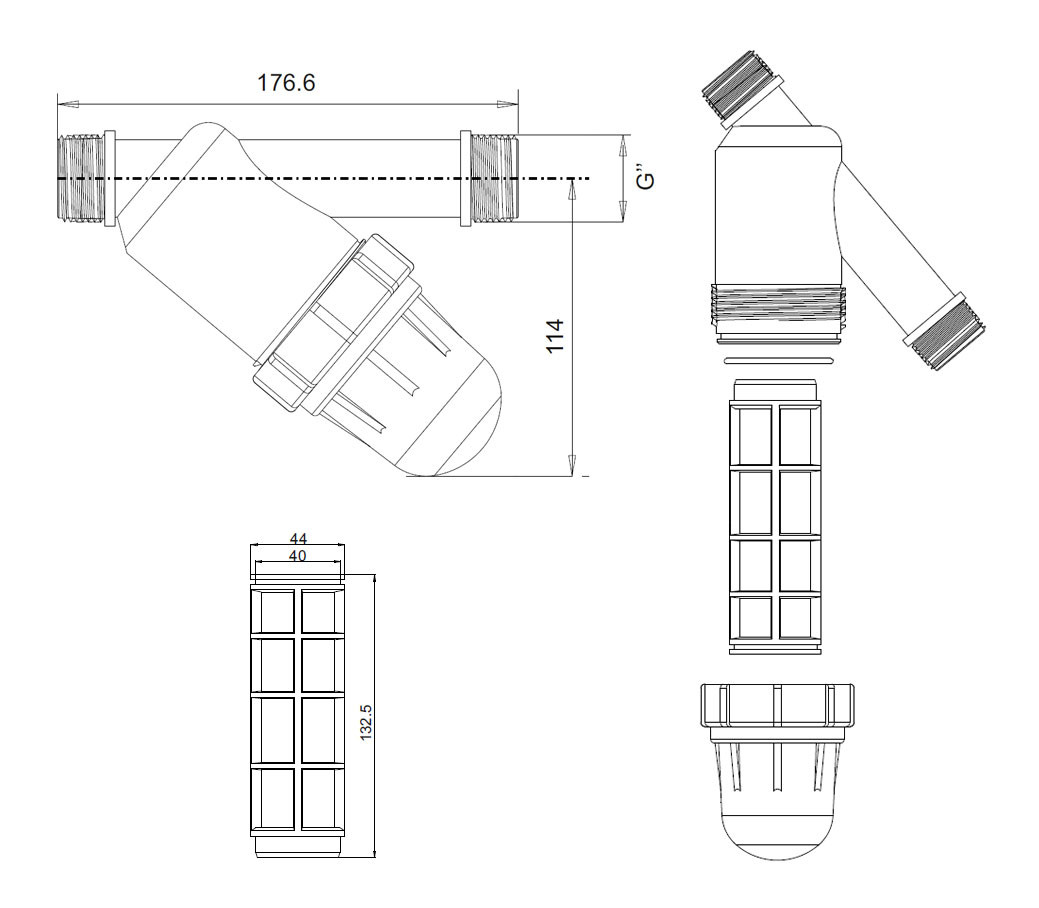 PE-Wasserfilter-Siebfilter-2x-Aussengewinde PE Wasserfilter Siebfilter 2x Außengewinde